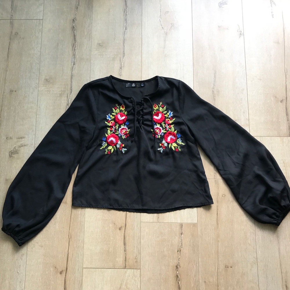 Missguided embroidered blouse